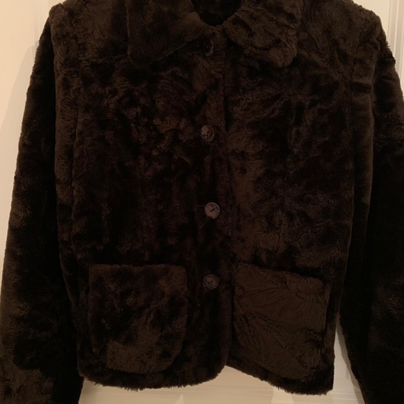 Miss Selfridge UK Faux Fur Lined Short Coat Size XS - Picture 3 of 11